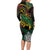 Vanuatu Indipendens Dei Long Sleeve Bodycon Dress Mix Traditional Sand Drawing