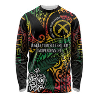 Vanuatu Indipendens Dei Long Sleeve Shirt Mix Traditional Sand Drawing LT7 Unisex Colorful - Polynesian Pride