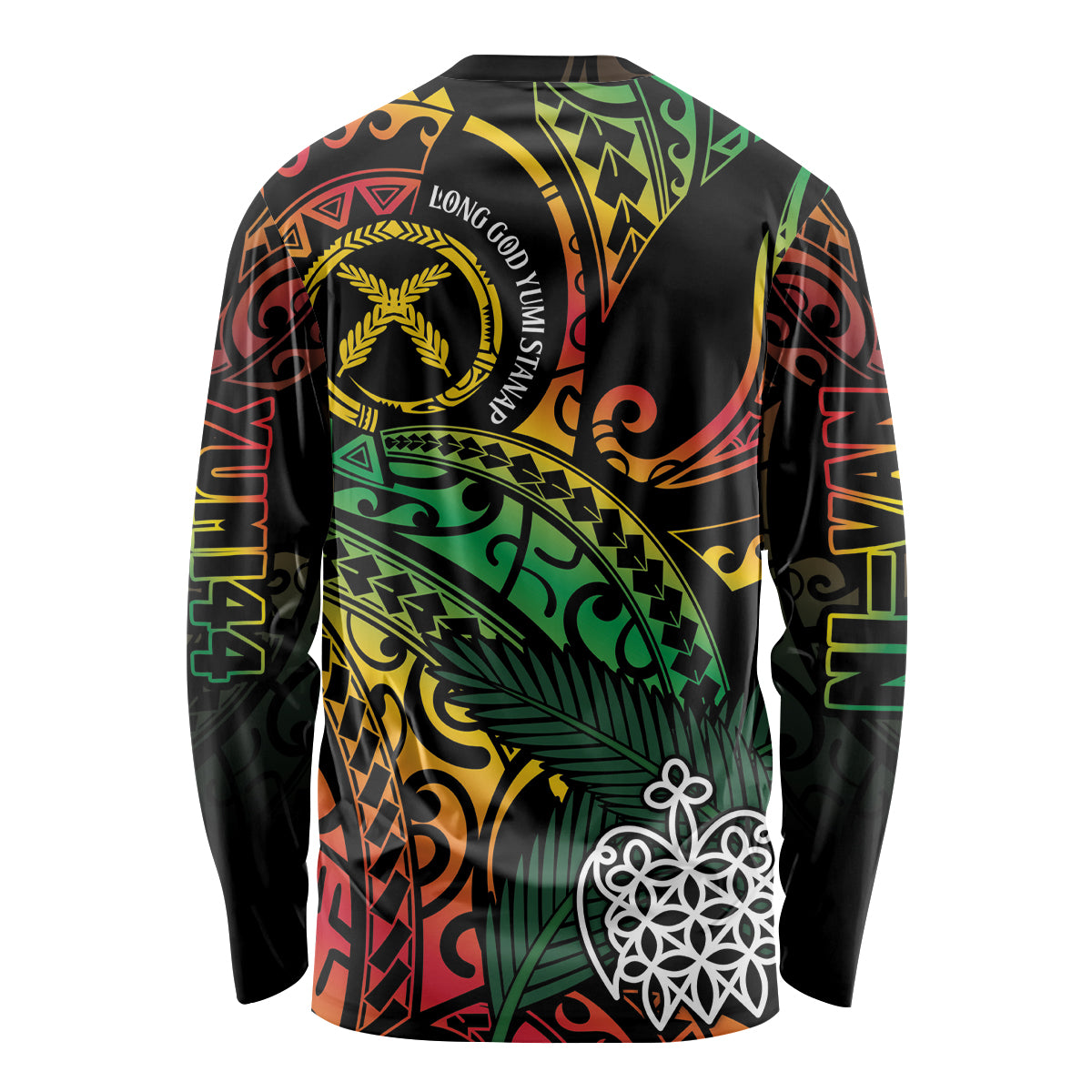 Vanuatu Indipendens Dei Long Sleeve Shirt Mix Traditional Sand Drawing LT7 - Polynesian Pride