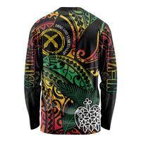 Vanuatu Indipendens Dei Long Sleeve Shirt Mix Traditional Sand Drawing LT7 - Polynesian Pride