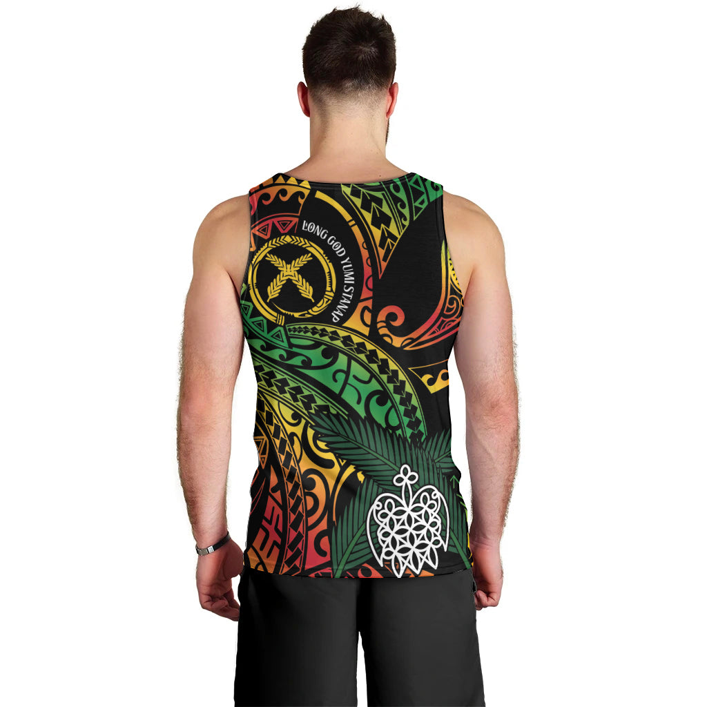 Vanuatu Indipendens Dei Men Tank Top Mix Traditional Sand Drawing