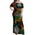 Vanuatu Indipendens Dei Off Shoulder Maxi Dress Mix Traditional Sand Drawing