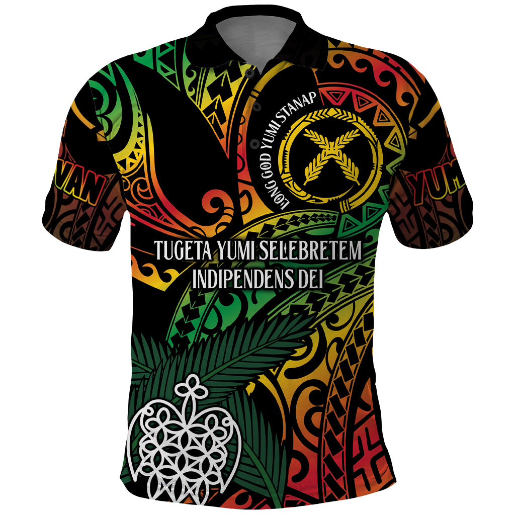 Vanuatu Indipendens Dei Polo Shirt Mix Traditional Sand Drawing