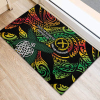 Vanuatu Indipendens Dei Rubber Doormat Mix Traditional Sand Drawing