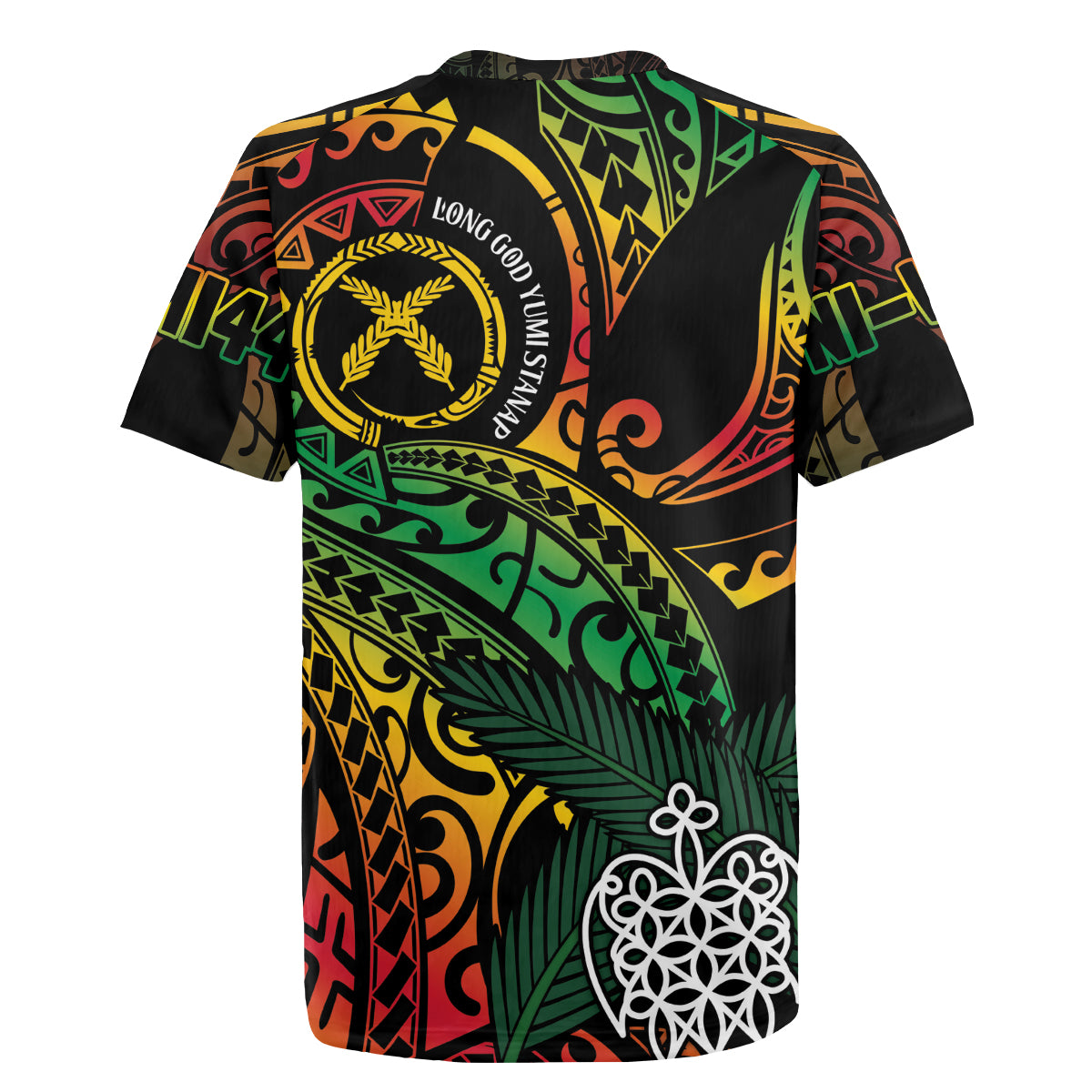 Vanuatu Indipendens Dei Rugby Jersey Mix Traditional Sand Drawing