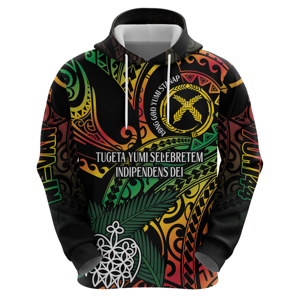 Vanuatu Indipendens Dei Zip Hoodie Mix Traditional Sand Drawing