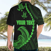 Personalised Guam Hawaiian Shirt Tribal Turtles Curves Style - Green LT7 - Polynesian Pride