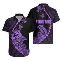 Personalised Guam Hawaiian Shirt Tribal Turtles Curves Style - Purple LT7 - Polynesian Pride