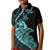 Personalised Guam Kid Polo Shirt Tribal Turtles Curves Style - Turquoise LT7 Kid Turquoise - Polynesian Pride