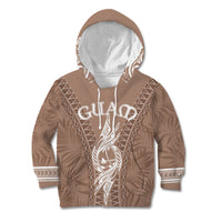 Personalised Guam Kid Hoodie Chamoro Latte Stone Mix Tropical - Brown LT7 Brown - Polynesian Pride