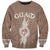 Personalised Guam Sweatshirt Chamoro Latte Stone Mix Tropical - Brown LT7 Unisex Brown - Polynesian Pride