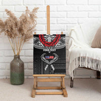 Personalized Talofa Samoa Canvas Wall Art Ulafala With Toa Nifo'oti - Black