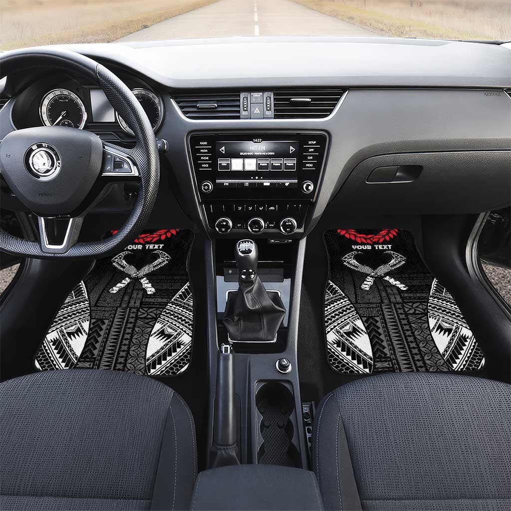 Personalized Talofa Samoa Car Mats Ulafala With Toa Nifo'oti - Black