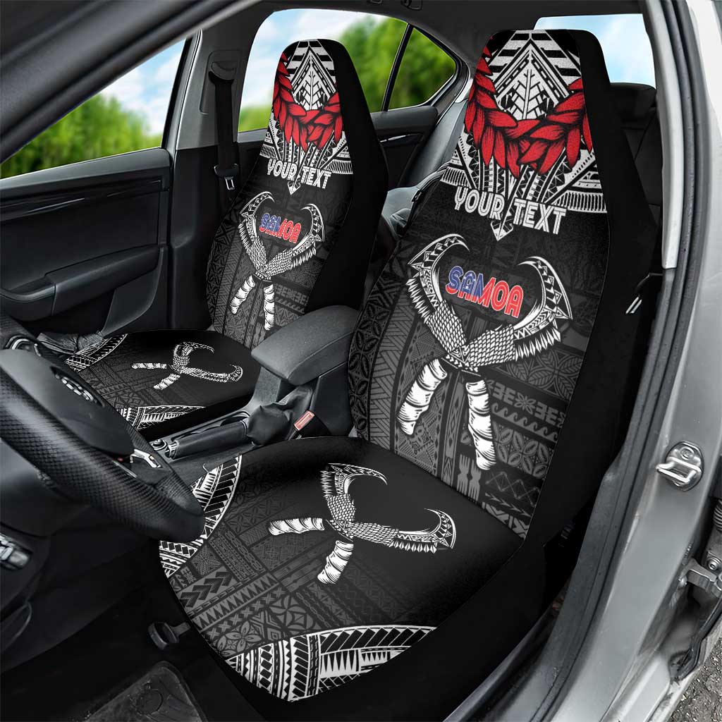 Personalized Talofa Samoa Car Seat Cover Ulafala With Toa Nifo'oti - Black