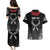 Personalized Talofa Samoa Couples Matching Puletasi and Hawaiian Shirt Ulafala With Toa Nifo'oti - Black