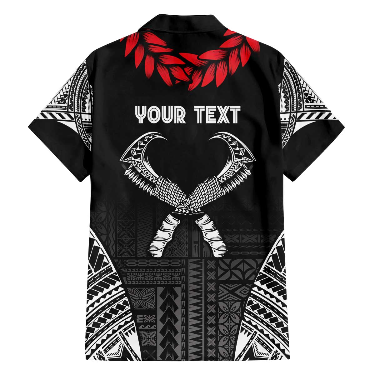 Personalized Talofa Samoa Family Matching Off The Shoulder Long Sleeve Dress and Hawaiian Shirt Ulafala With Toa Nifo'oti - Black