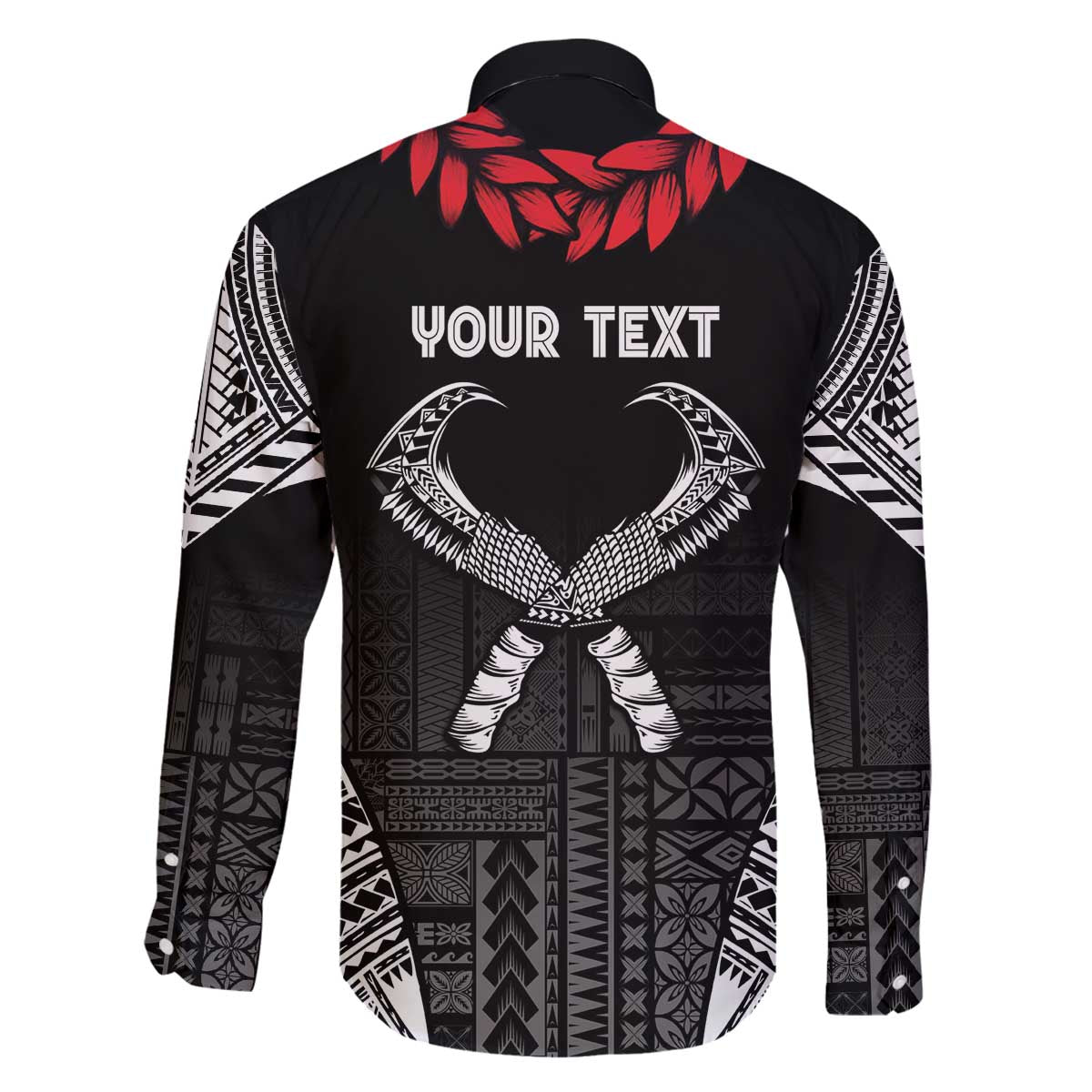 Personalized Talofa Samoa Family Matching Off The Shoulder Long Sleeve Dress and Hawaiian Shirt Ulafala With Toa Nifo'oti - Black