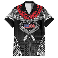 Personalized Talofa Samoa Family Matching Off Shoulder Short Dress and Hawaiian Shirt Ulafala With Toa Nifo'oti - Black