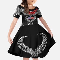 Personalized Talofa Samoa Family Matching Tank Maxi Dress and Hawaiian Shirt Ulafala With Toa Nifo'oti - Black