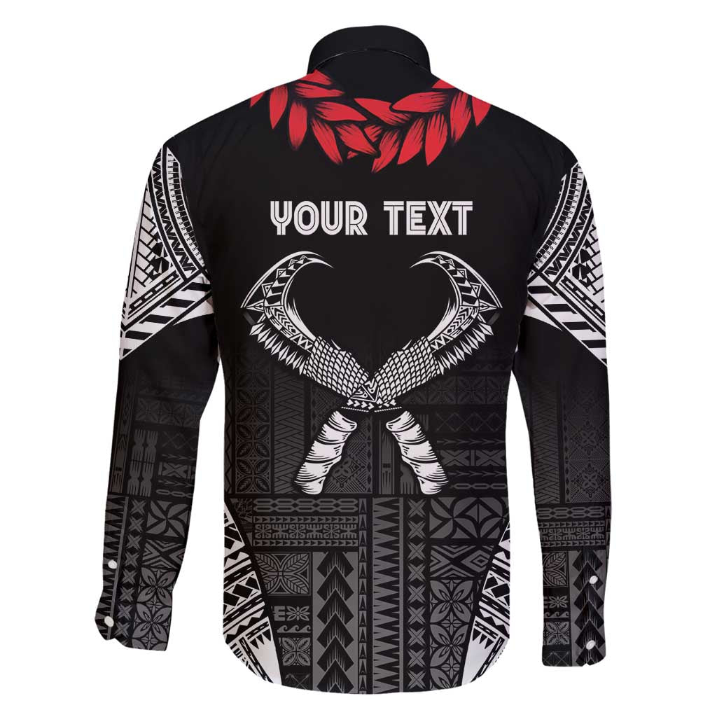 Personalized Talofa Samoa Family Matching Tank Maxi Dress and Hawaiian Shirt Ulafala With Toa Nifo'oti - Black