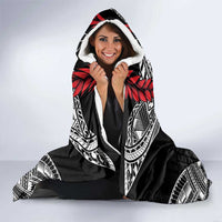 Personalized Talofa Samoa Hooded Blanket Ulafala With Toa Nifo'oti - Black