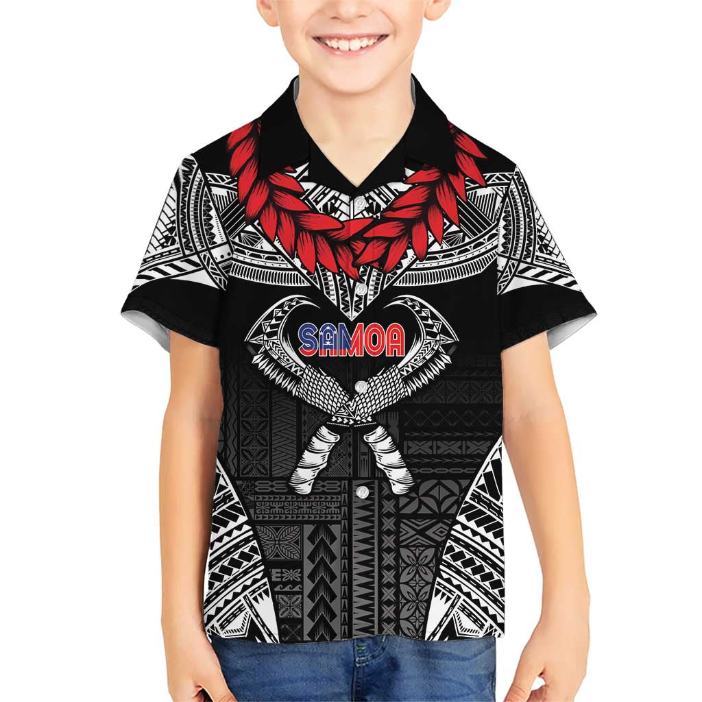 Personalized Talofa Samoa Kid Hawaiian Shirt Ulafala With Toa Nifo'oti - Black LT7 Kid Black - Polynesian Pride