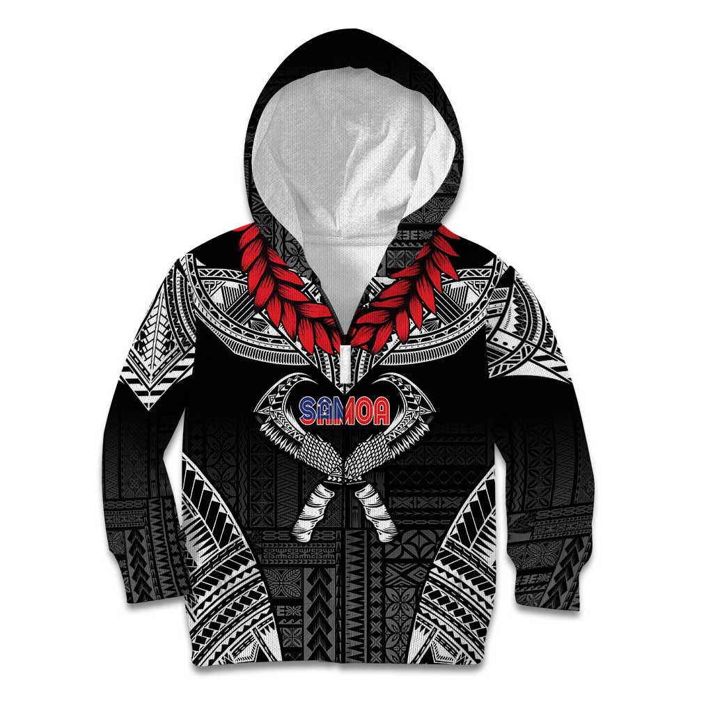 Personalized Talofa Samoa Kid Hoodie Ulafala With Toa Nifo'oti - Black