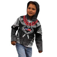 Personalized Talofa Samoa Kid Hoodie Ulafala With Toa Nifo'oti - Black