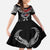 Personalized Talofa Samoa Kid Short Sleeve Dress Ulafala With Toa Nifo'oti - Black