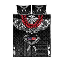 Personalized Talofa Samoa Quilt Bed Set Ulafala With Toa Nifo'oti - Black