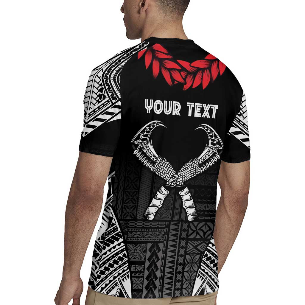 Personalized Talofa Samoa Rugby Jersey Ulafala With Toa Nifo'oti - Black
