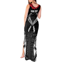 Personalized Talofa Samoa Tank Maxi Dress Ulafala With Toa Nifo'oti - Black