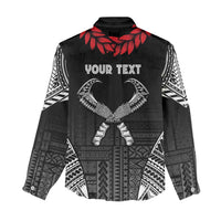 Personalized Talofa Samoa Women Casual Shirt Ulafala With Toa Nifo'oti - Black