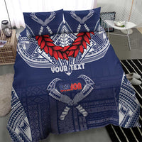 Personalized Talofa Samoa Bedding Set Ulafala With Toa Nifo'oti - Blue