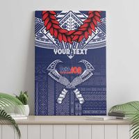 Personalized Talofa Samoa Canvas Wall Art Ulafala With Toa Nifo'oti - Blue