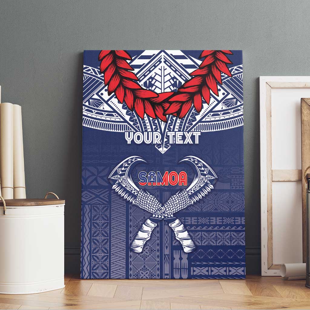 Personalized Talofa Samoa Canvas Wall Art Ulafala With Toa Nifo'oti - Blue