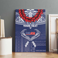 Personalized Talofa Samoa Canvas Wall Art Ulafala With Toa Nifo'oti - Blue
