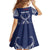 Personalized Talofa Samoa Family Matching Off The Shoulder Long Sleeve Dress and Hawaiian Shirt Ulafala With Toa Nifo'oti - Blue