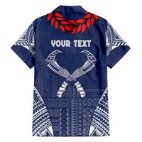 Personalized Talofa Samoa Family Matching Off Shoulder Maxi Dress and Hawaiian Shirt Ulafala With Toa Nifo'oti - Blue