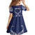Personalized Talofa Samoa Family Matching Off Shoulder Short Dress and Hawaiian Shirt Ulafala With Toa Nifo'oti - Blue