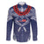 Personalized Talofa Samoa Family Matching Off Shoulder Short Dress and Hawaiian Shirt Ulafala With Toa Nifo'oti - Blue
