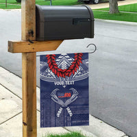 Personalized Talofa Samoa Garden Flag Ulafala With Toa Nifo'oti - Blue