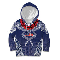 Personalized Talofa Samoa Kid Hoodie Ulafala With Toa Nifo'oti - Blue