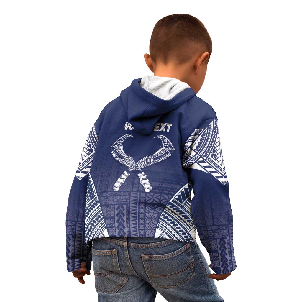 Personalized Talofa Samoa Kid Hoodie Ulafala With Toa Nifo'oti - Blue