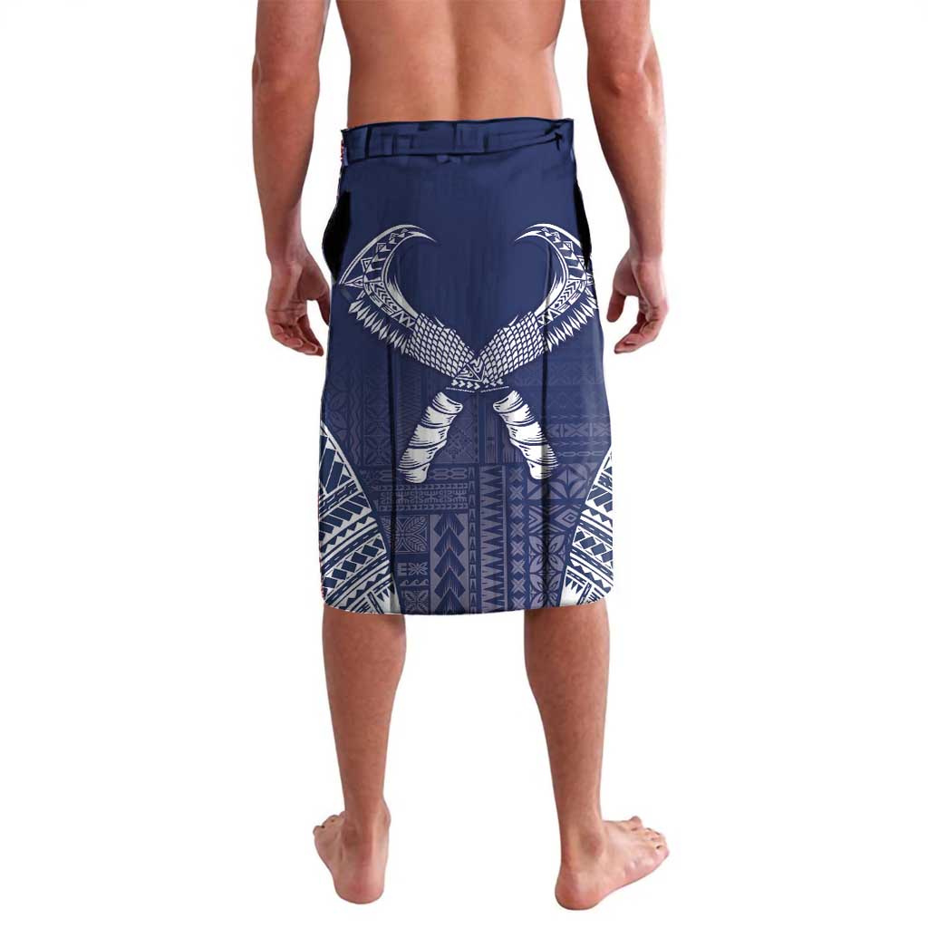 Personalized Talofa Samoa Lavalava Ulafala With Toa Nifo'oti - Blue