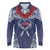 Personalized Talofa Samoa Long Sleeve Polo Shirt Ulafala With Toa Nifo'oti - Blue