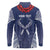 Personalized Talofa Samoa Long Sleeve Polo Shirt Ulafala With Toa Nifo'oti - Blue