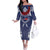 Personalized Talofa Samoa Off The Shoulder Long Sleeve Dress Ulafala With Toa Nifo'oti - Blue