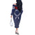 Personalized Talofa Samoa Off The Shoulder Long Sleeve Dress Ulafala With Toa Nifo'oti - Blue