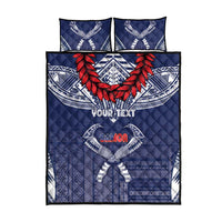 Personalized Talofa Samoa Quilt Bed Set Ulafala With Toa Nifo'oti - Blue